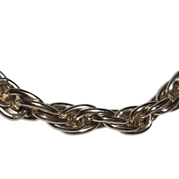 Vintage Classic Silver Tone Rope Chain Chunky Bracelet Box Clasp Fashion Jewelry - Picture 2 of 5